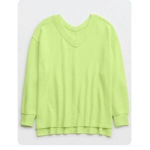 Aerie Wonder Textured V-Neck Sweatshirt